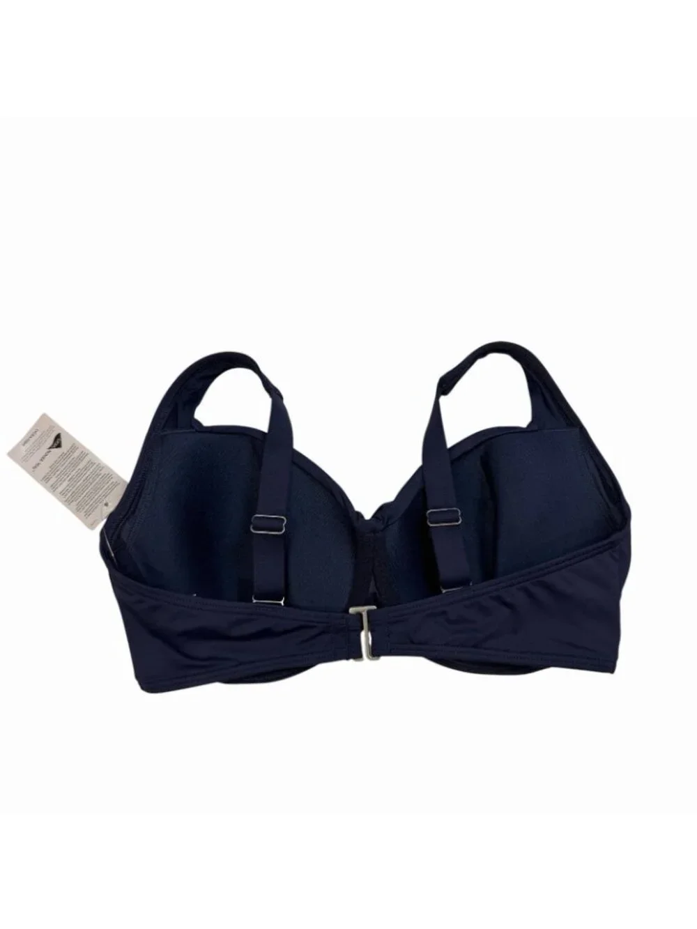 Lands End Bikini Swim Top Size 6 DDD Twist Front Deep Sea Navy Underwire Support - Picture 4 of 9